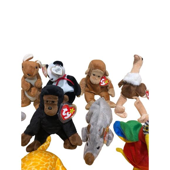 Ty Beanie Babies Lot Of 10 Zoo Animals Mel Hissy Congo Pouch Twigs Spike Jabber - Picture 3 of 5